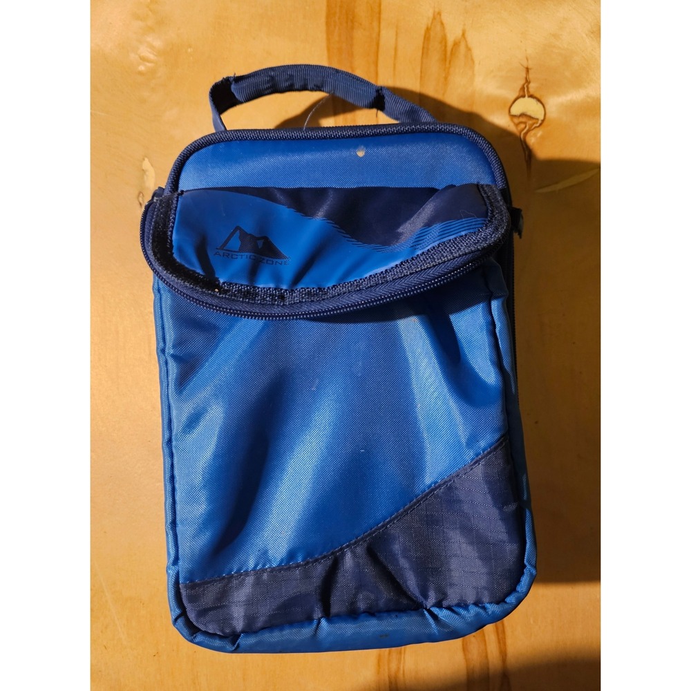 Arctic Zone Lunch Bag Insulated Reusable Blue Two Compartment Carrier